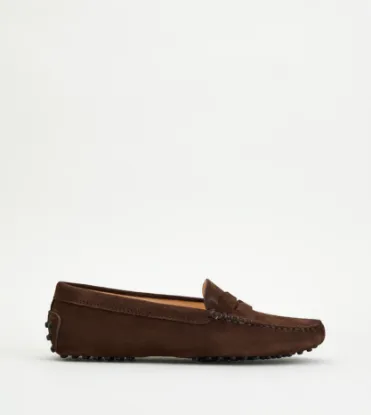 Picture of Gommino Driving Shoes In Suede - Brown
