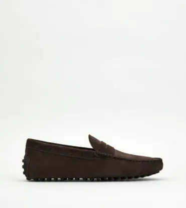 Picture of Gommino Driving Shoes In Suede - Brown