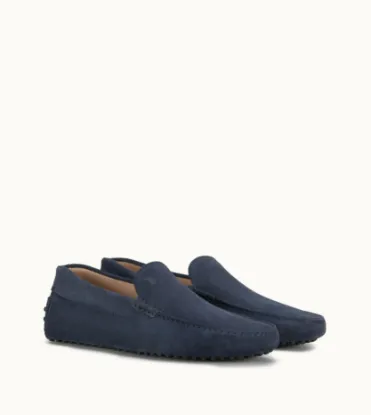 Picture of Gommino Driving Shoes In Suede - Blue