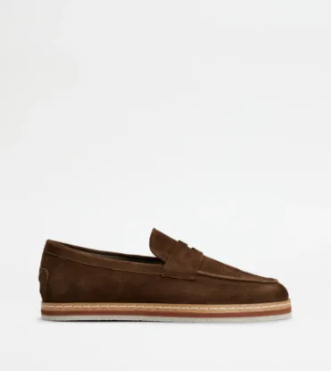Picture of Loafers In Suede - Brown