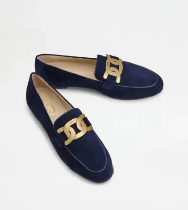 Picture of Kate Loafers In Suede - Blue