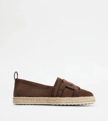 Picture of Kate Slip-ons In Suede - Brown