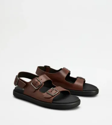 Picture of Sandals In Leather - Brown