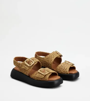 Picture of Sandals In Raffia - Brown