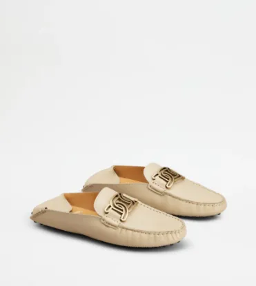 Picture of Gommino Mule Shoes In Leather - Beige