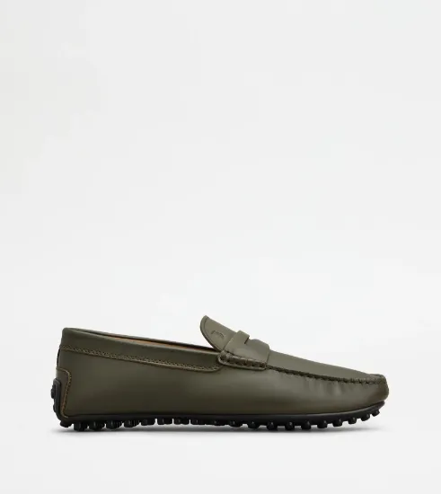 Picture of City Gommino Driving Shoes In Leather - Green