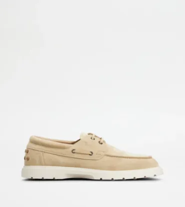 Picture of Boat Shoes In Suede - Beige