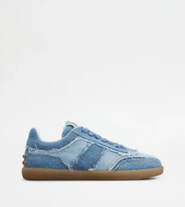 Picture of Tod's Tabs Sneakers In Denim - Light Blue, Blue